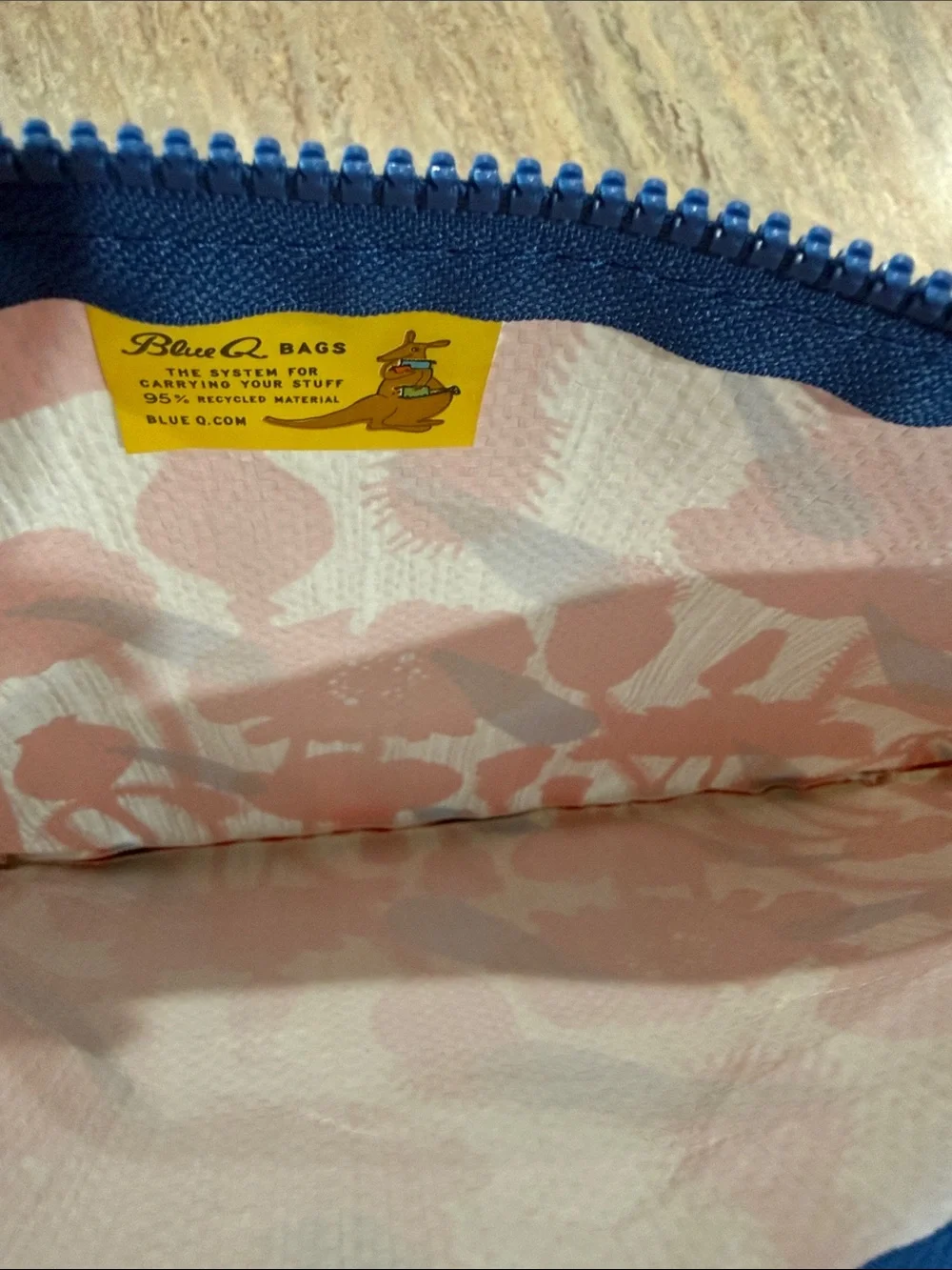 Blue Q Pink Floral Zip Pouch